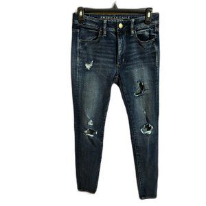American Eagle‎ 360 Super Stretch Distressed Hi-rise Jegging Jean Size 6 Regular